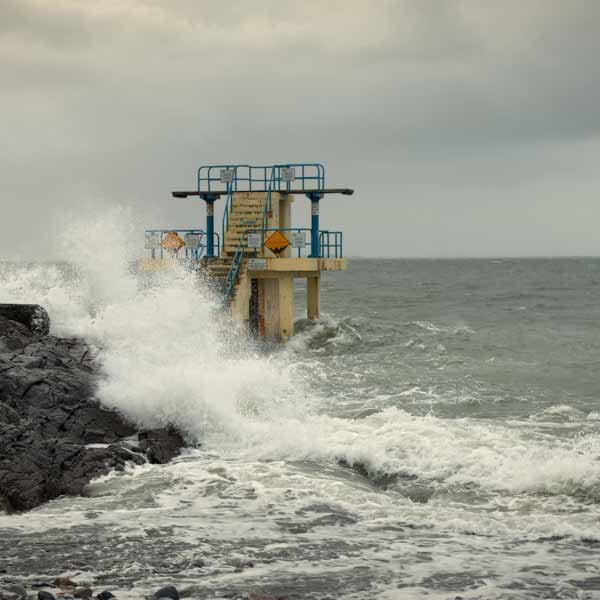 stormy weather at blacrock diving tower 2023 01 27 20 28 39 utc